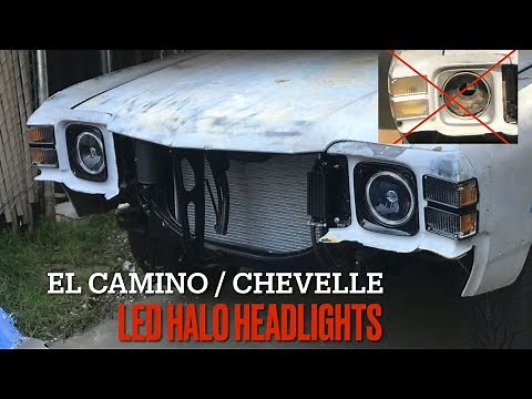 1971 El Camino/ Chevelle LED headlight conversion and painting the trim black.