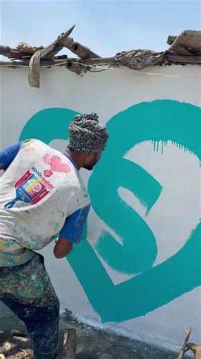 Wall painting green colour fast cort outside #wallpaiting The
