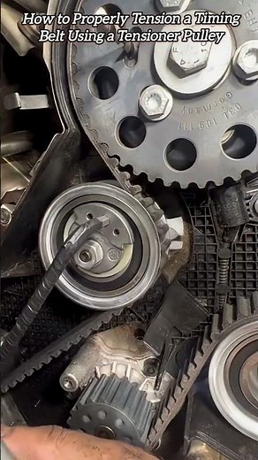 How to Properly Tension a Timing Belt Using a Tensioner Pulley #shorts #mechanic #automobile