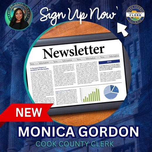 The Clerk’s Corner is your go-to source for updates on elections, services, and all things Cook County! Subscribe now to stay informed every step of the way: https://www.cookcountyclerkil.gov/clerks-office-newsletter-signup #TheClerksCorner #CookCountyClerk #StayInformed #CivicEngagement #MonicaGordon #PublicService #NewsletterAlert #Clerkgordonhasyourback | Cook County Clerk Monica Gordon