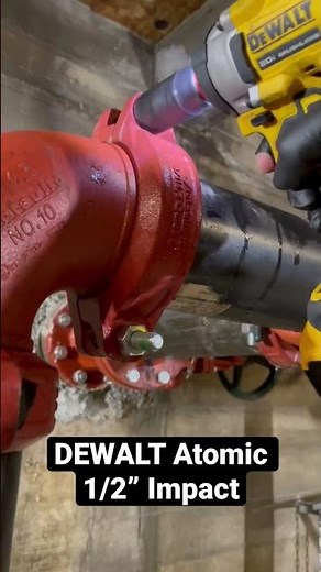 DEWALT Atomic 1/2” impact installing 4” Victaulic coupling with deep impact socket