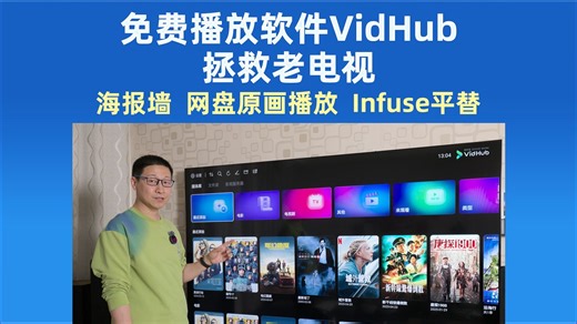 海报墙、网盘原画播放、Infuse平替！免费的VidHub让老旧电视枯木逢春！