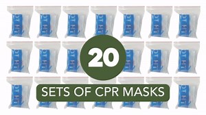 CPR Face Shield Mask – Emergency One-Way Valve Barrier for Rescue Breathing – Disposable CPR Mask for First Aid, Training, Safety Kits, Travel & Workplace – Individually Packaged (20 Pack)