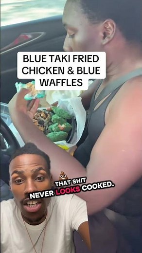 Blue Taki fried chicken and blue waffles #shorts