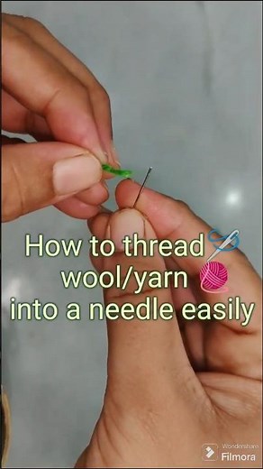 how to thread a needle with thick yarn / get wool into a small needle