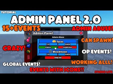 Admin Panel 2.0😈|| Studio lite Tutorial #roblox