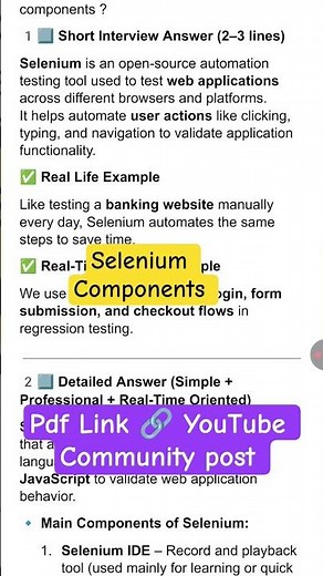 What is Selenium | Components of Selenium | Selenium Interview Questions