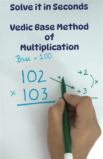 Vedic Base Method of Multiplication #vedicmaths #mathstricks #youtubeshorts #youtube