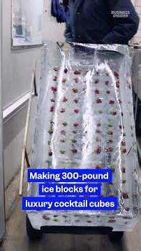 How 300-pound #ice blocks are made into #luxury #cocktail cubes. #icecubes #smallbusiness #bar #NYC