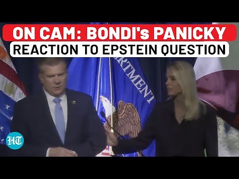 On Cam: Pam Bondi's Panicky Reaction To Epstein Question By Reporter| Trump| MAGA| Client List| File