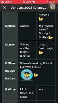 Disney Channel Schedule Archive: June 26, 2006
