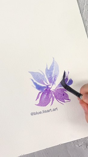 48K views · 861 reactions | Painting with a dagger brush #watercolorartist #watercolorartworks #watercolorbrushes | blue.lisart.art | Facebook