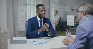 Civil-law african notary consulting his elderly client