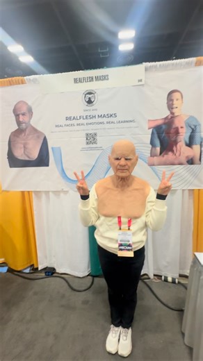 Realflesh Masks on Instagram: "www.realfleshmasks.com yes our masks looks real on female also 😉 customer tryout at our IMSH booth I. Texas . #siliconemask #masking #realfleshmasks #masker #sim"
