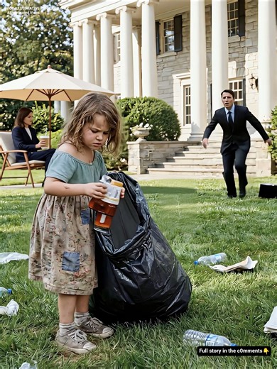 The Millionaire Returned After Three Months Abroad—and Froze at What His Little Girl Was Forced to Do… Adrian Blackwood had pictured his return countless times. Hannah racing toward him, laughter ringing out, the familiar comfort of home washing away three long months overseas. But nothing prepared him for this. Under the blazing afternoon sun, Hannah was struggling to drag a large black trash bag along the stone walkway. It was almost her size. Dust smeared her knees, her loose shirt hung off o
