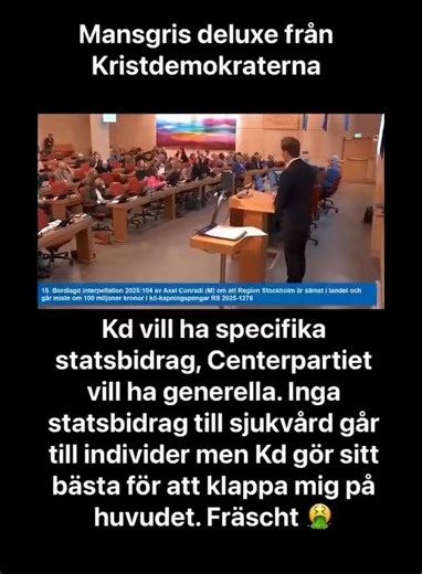 Karin Fälldin, del av dår-Centern, nyttjar ganska vidriga härskartekniker i sina sociala medier.En kristdemokrat benämner innehållet i hennes svar som ”rart” och då är han tydligen en mangris och ett äckel.Han kallar alltså inte henne rar. För det är hon inte. Hon är lika osympatisk som andra C-företrädare.Han kallar hennes SVAR för rart.Och det kan alltså innebära ”ovanligt” eller för den delen ”vänligt”.Det är alltså så att hon bara är för dum för att förstå att han gör ett omdöme om ett svar 