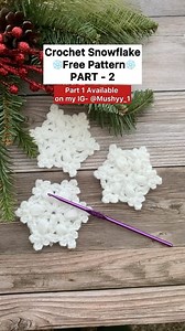 6.9K views · 73 reactions | Crochet Snowflake❄️ Quick Tutorial PART 2...