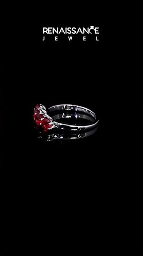 White gold Four-Stone Round Ruby Prong-Set Band
