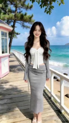 啊啊啊开始期待夏天啦！#海边纯欲穿搭 #灰色针织裙穿搭 #纯欲吊带连衣长裙连衣裙 #纯欲辣妹显瘦百搭时尚套装 #温柔纯欲风穿搭分享