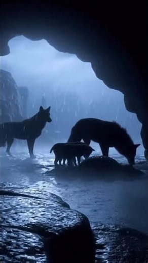 ASMR Wolves in rain🌧️ #shorts