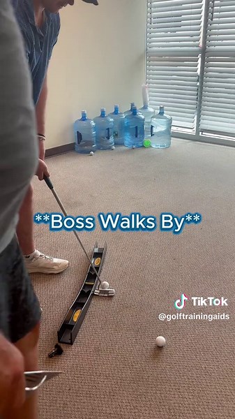 Practice anywhere with the Putting Arc and start winning your office league! In the office, at your house, anywhere you can put. #golf #office #practice #puttinggreen #fyp #tiktokshop #tempo #golftiktokshop