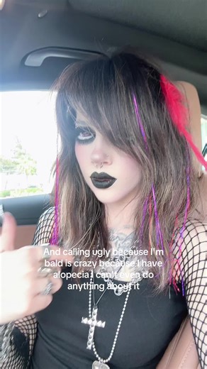 I miss my hair sm today:( I just saw an old video of my super long purple hair and I used to look so pretty:,0 #alternative#alternativefashion#alopecia#alopeciaawareness#trending