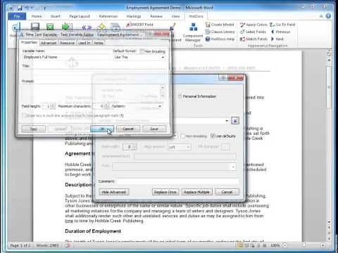 HotDocs Getting Started Series: Variable Fields, Text Fields, & Components