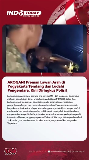 AROGAN! Preman Lawan Arah di Yogyakarta Tendang dan Ludahi Pengendara, Kini Diringkus Polisi!