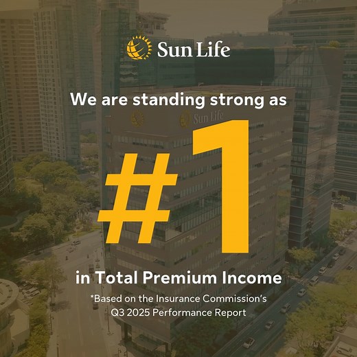 Sun Life remains the No. 1 life insurance company in the Philippines for Q3 2025! 🏆 As we celebrate 130 years of guiding generations of Filipinos, our promise stays strong: to be your Partner for Life in achieving financial security and a brighter future. Thank you for your unwavering trust and continued support! 💛 #SunLifeBrighterTogether #SunLifePartnerForLife | Sun Life Philippines