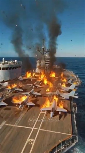 Massive Drone Strike on Aircraft Carrier: 🛩️#military #shorts