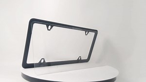 Clear License Plate Frames Covers- 2 Pack Flat Car Tag Protector and Black Aluminum Holder, Road Legal Unbreakable Acrylic Protective Shield with Screws Caps for Front Rear