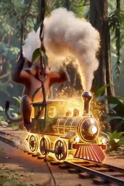 @#FUNNY MAJIC TRAIN AND MONKY JUNGLE
