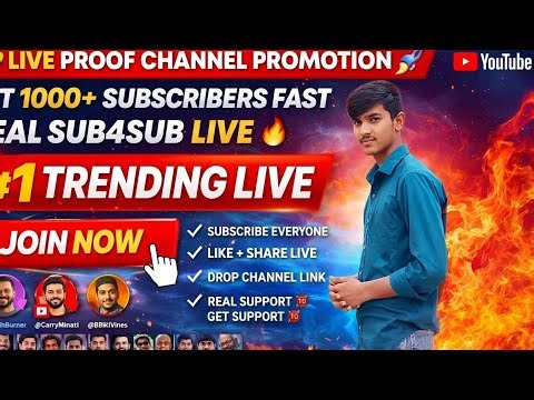 LIVE PROOF 🚀 1000+ SUBSCRIBERS FAST 😱 | SUB4SUB LIVE 🔥 | CHANNEL