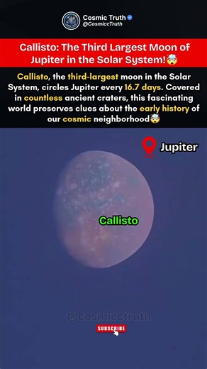 Callisto: Jupiter's Ancient Moon Reveals Solar System Secrets 🌕 #Space #Jupiter #Shorts #Trending