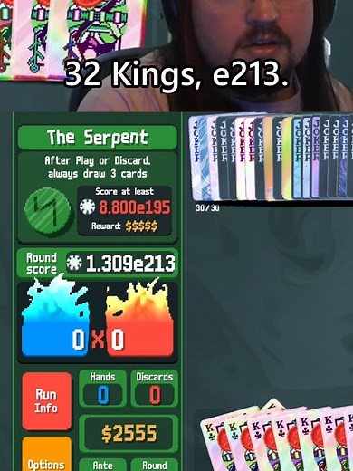 Unseated Run Highlight: Bonkers PVI Score of 213 in Indie Game Balatro