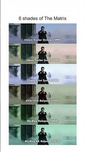 Different color timings of The Matrix