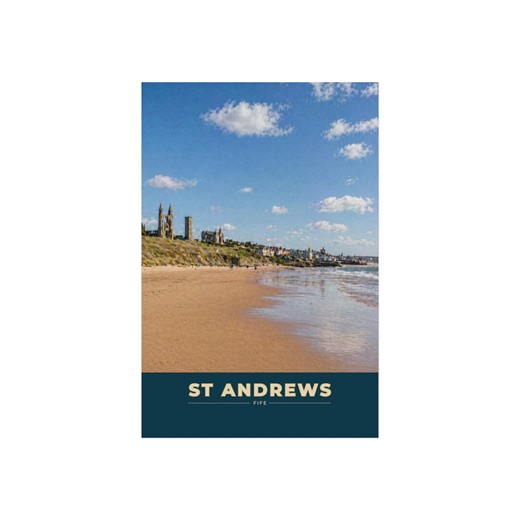 St Andrews Scotland Travel Poster Coastal Wall Art Seaside Print Vintage Style Beach Golf Poster Daytime UK - Etsy
