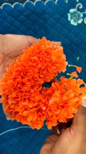 Making a flower decoration strung together with a string #handicrafts #decoration #diy