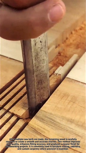 A Simple Chisel Method Creates a Perfect Clean Channel. #Woodworking #Carpentry