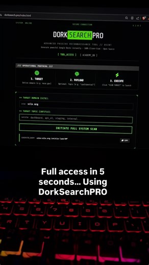OSINT & Google Dorks Tools on Instagram: "Sometimes we think hackers use ultra-complex tools... but sometimes they just need to read a text file. In this video, using DorkSearchPro, I found a forgotten login.txt file on a public server of a scientific organization. It’s that easy. No brute force, no exploits. Just an admin who wrote down the password in a notepad and uploaded it to the internet. 👇 Do you check what files you upload to your server? Tool in my bio. . . . #cybersecurity #hacking #