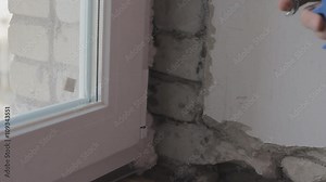 installation of plastic windows Stock Video