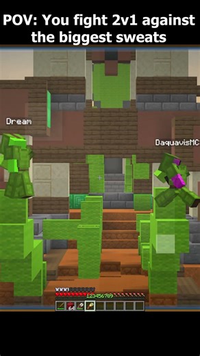 You fight 2v1 against the biggest minecraft sweats