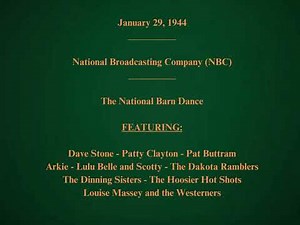 January 29, 1944 - NBC - The National Barn Dance