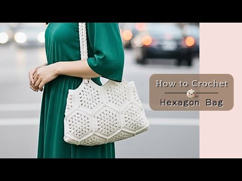 How to Crochet a Hexagon Granny Square Bag 👜 | Full Tutorial + Pattern, Diagram & Progress Bar