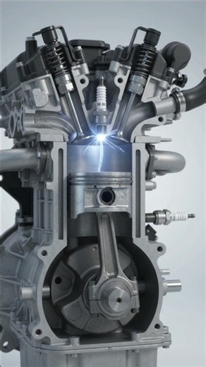How a Tiny Spark Creates Engine Power ⚡🔥 #SparkPlug #Engine