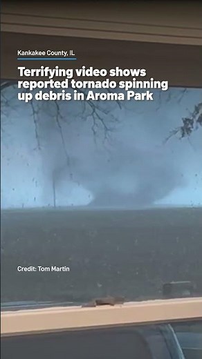 Terrifying video shows reported tornado spinning up debris in Aroma Park