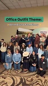 🌟Denim Divas & Farm Finery🌟 Organic Valley’s Commercial Team embraced the dress up theme at a recent meeting, because we all need a little ✨dazzle✨ in our lives. Who wore it best? 👖 | Organic Valley