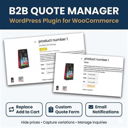 B2B Woocommerce Quote Manager Plugin | Hide Price, Get Quote Form - Etsy
