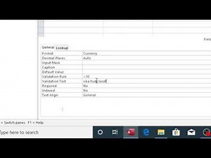 Barashada MS- Access validation rule less than or equal to lesson 9