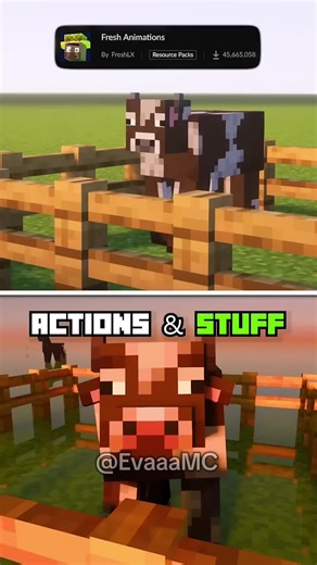 Minecraft Mod Comparison : Fresh Animations vs Action & Stuff 😱 #gaming #minecrafttexturepacks #minecraftmods #minecraftmobs #2026